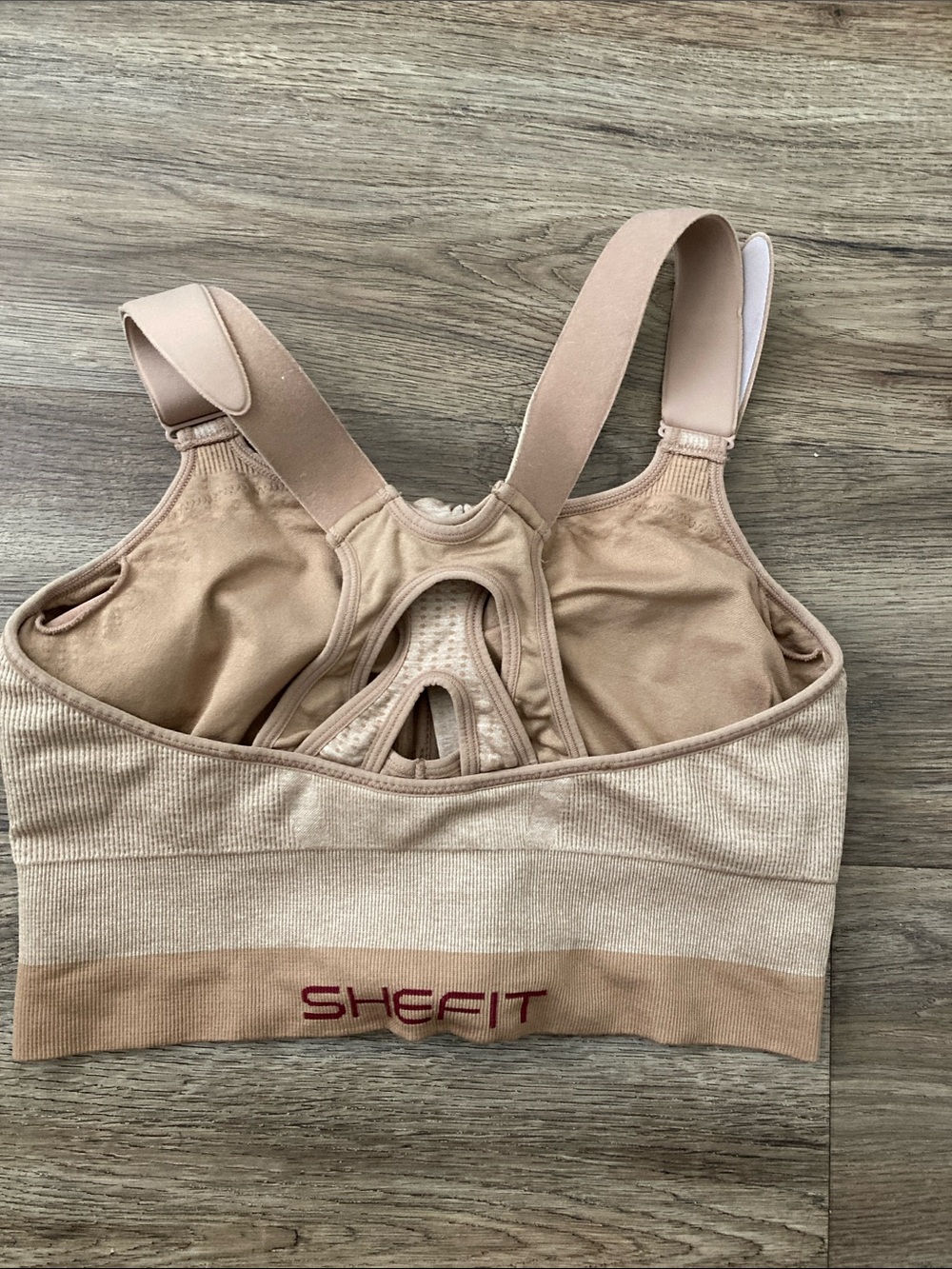 Shefit Beige Front-Zip Seamless Sports Bra Sz XL - Picture 3 of 6